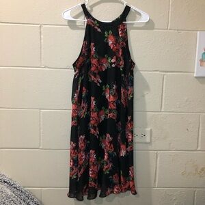 Betsey Johnson Black & Red Floral Sleeveless Dress Size 6